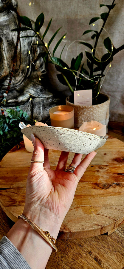 Räucherteller für Weihrauch und Palo Santo mit Kristallen🌙🧘‍♀️