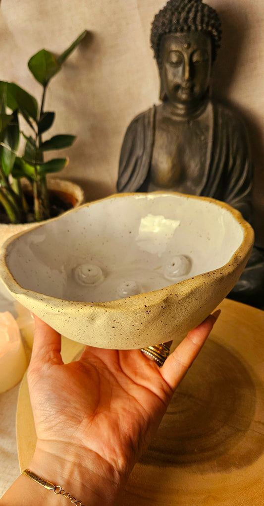 Edle handgeformte Räucherschale in Natur 🧘‍♀️✨️