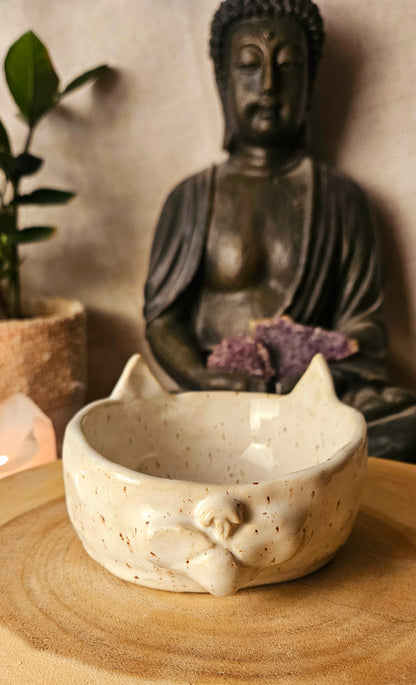 Ganz besondere Katzenschale in weiß mit Katzenschnautze 🐱 🐈