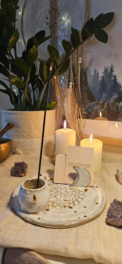 Wunderschöner Meditationsteller Weiß/Beige🧚‍♀️🌙✨️