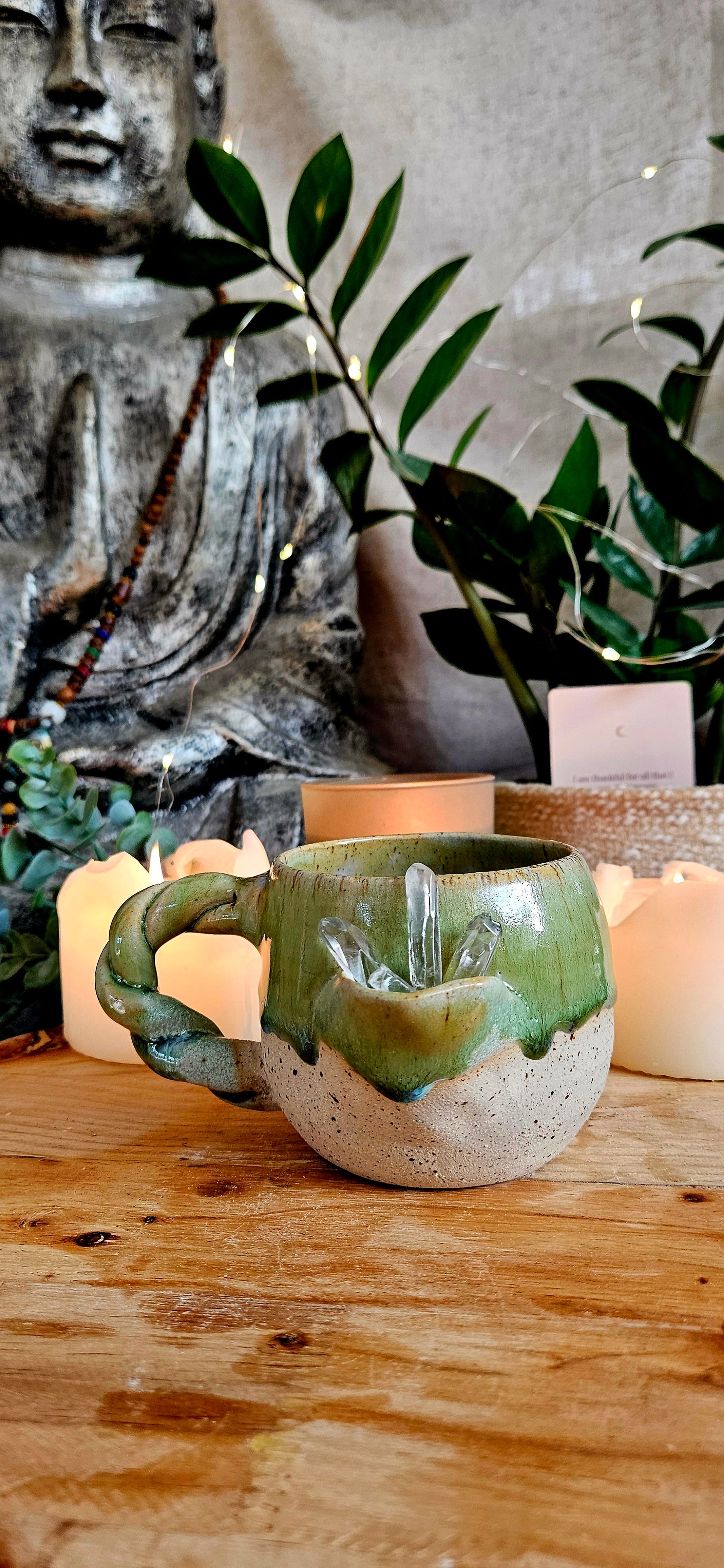 Kraftvolle Kristalltasse in Grün💚🫶 B Ware