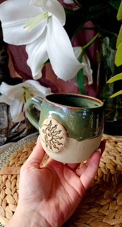 Zauberhafte ,,Sonnen" Tasse in Waldgrün✨️🌷