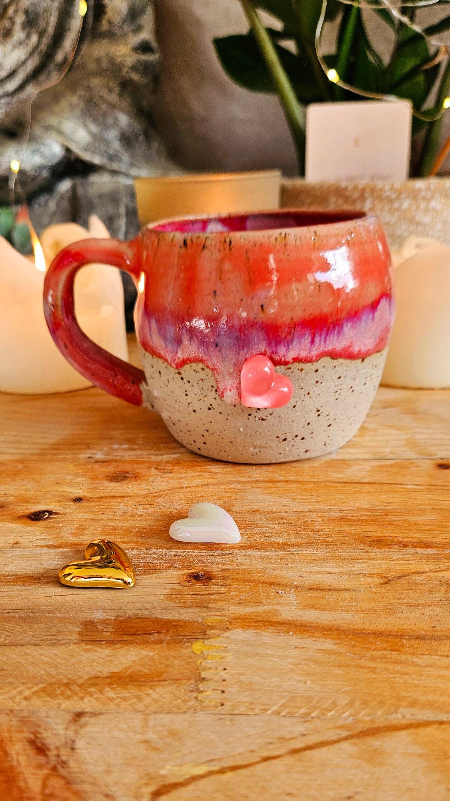 Wunderschöne Magnettasse in Pink mit drei Magneten🫶🌷 B-Ware