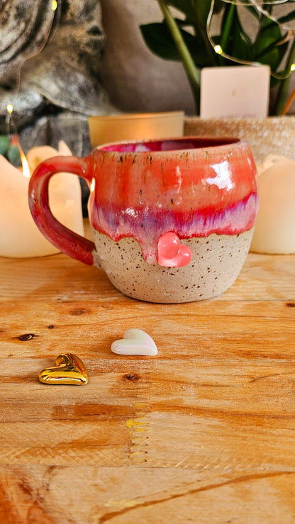 Wunderschöne Magnettasse in Pink mit drei Magneten🫶🌷 B-Ware