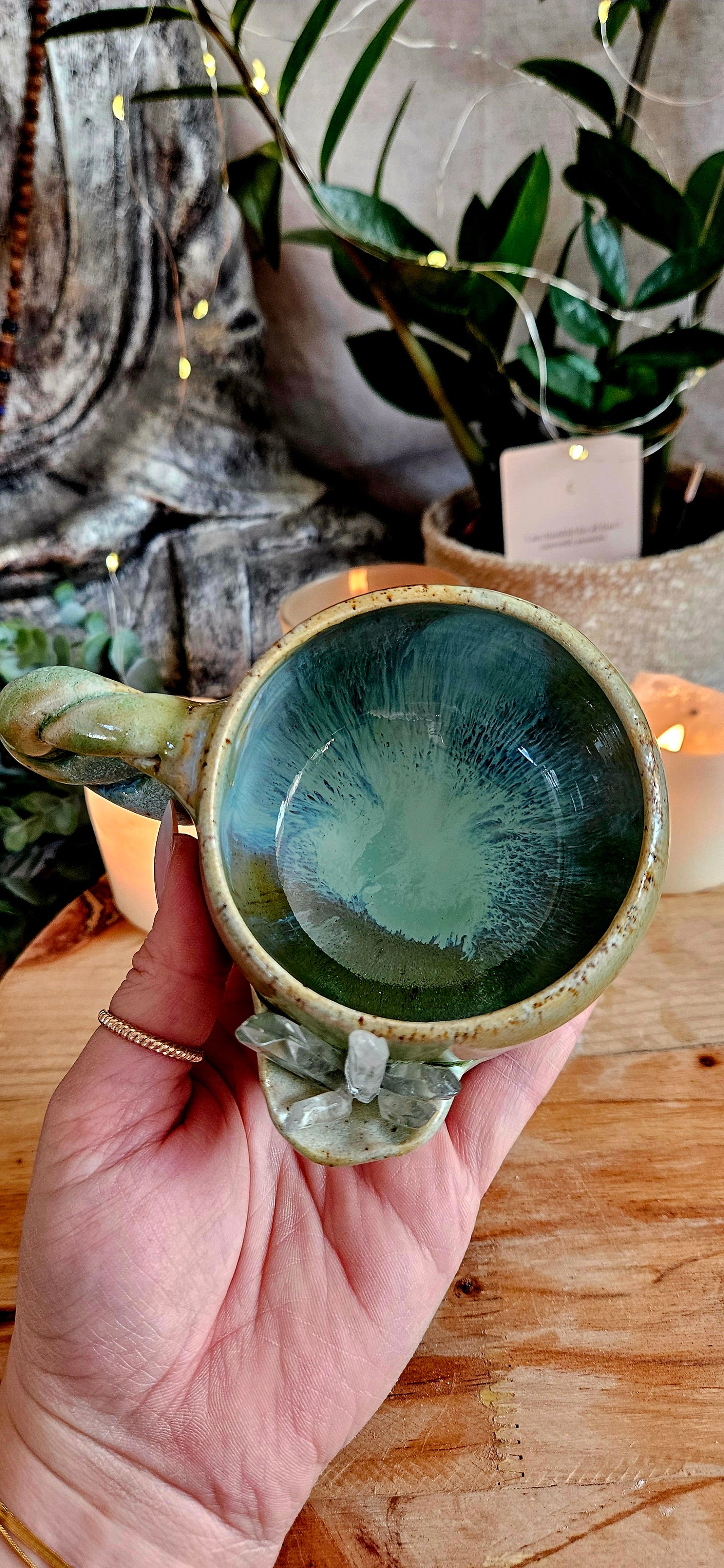 Kraftvolle Kristalltasse in Grün💚🫶 B Ware