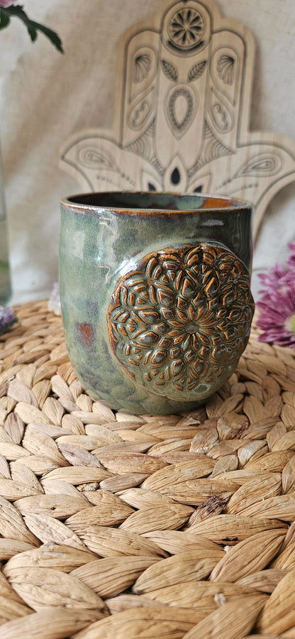 Meditativer Mandala Becher in Grün🧘‍♀️🌙