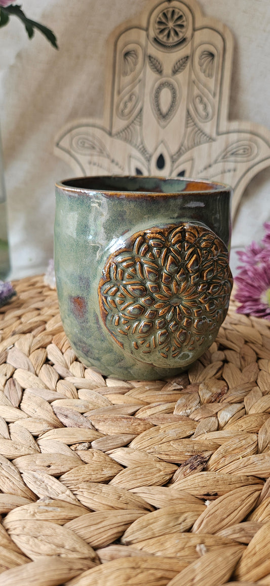 Meditativer Mandala Becher in Grün🧘‍♀️🌙