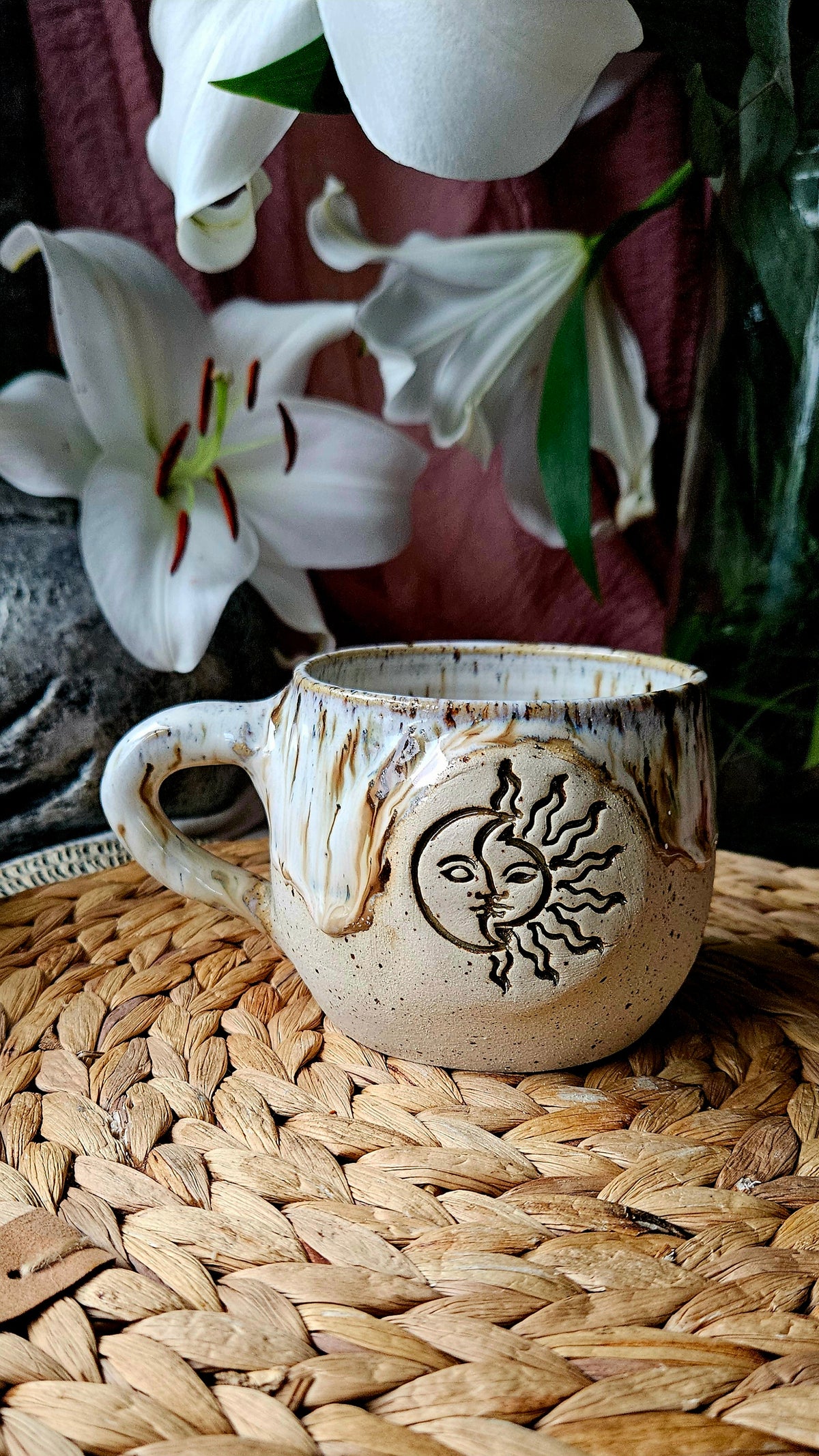 Wunderschöne ,,Sonnen" Tasse in Creme Weiß ☀️🌷💫