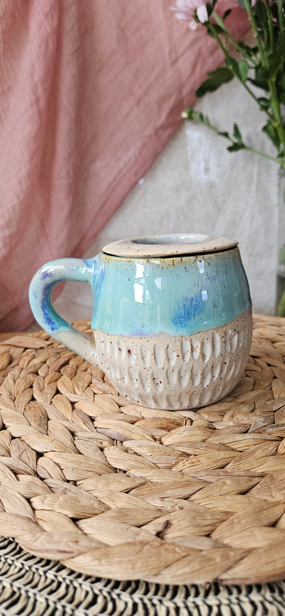 Zauberhaftes Teeset in Türkis🫶 Tasse und Teeeinsatz🌷B-Ware