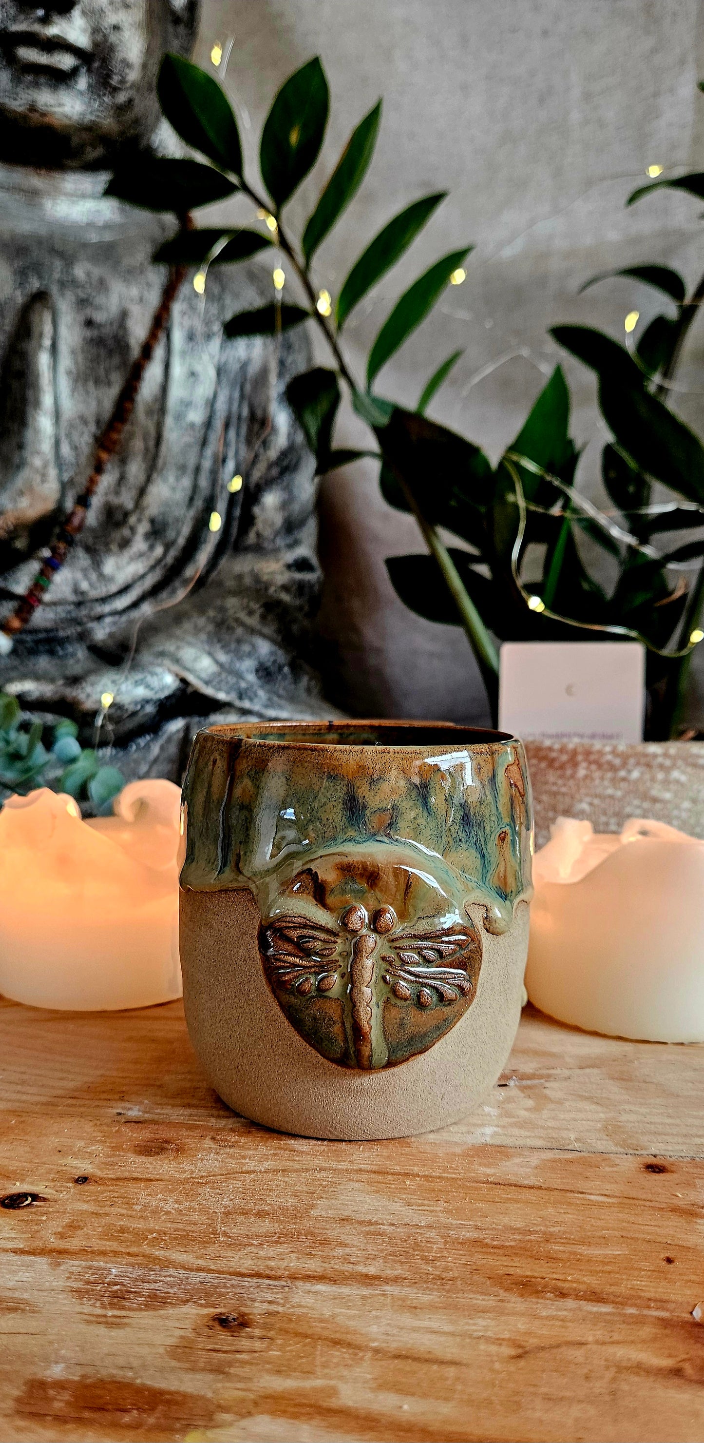 Traumhaft schöner ,,Libellen" Becher in Grün🫶🌷