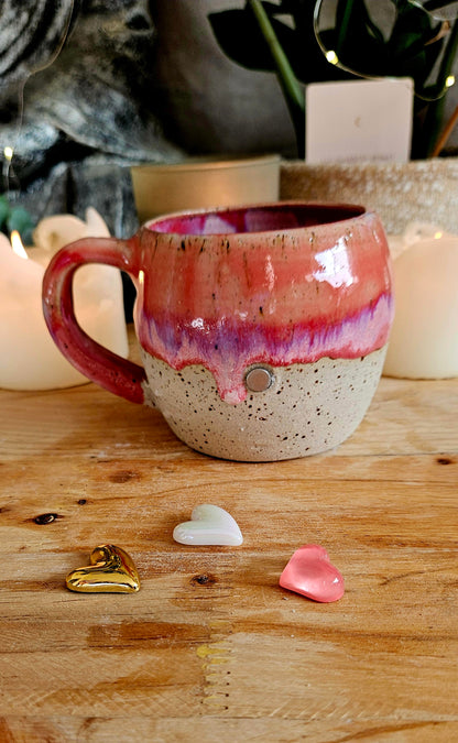 Wunderschöne Magnettasse in Pink mit drei Magneten🫶🌷 B-Ware
