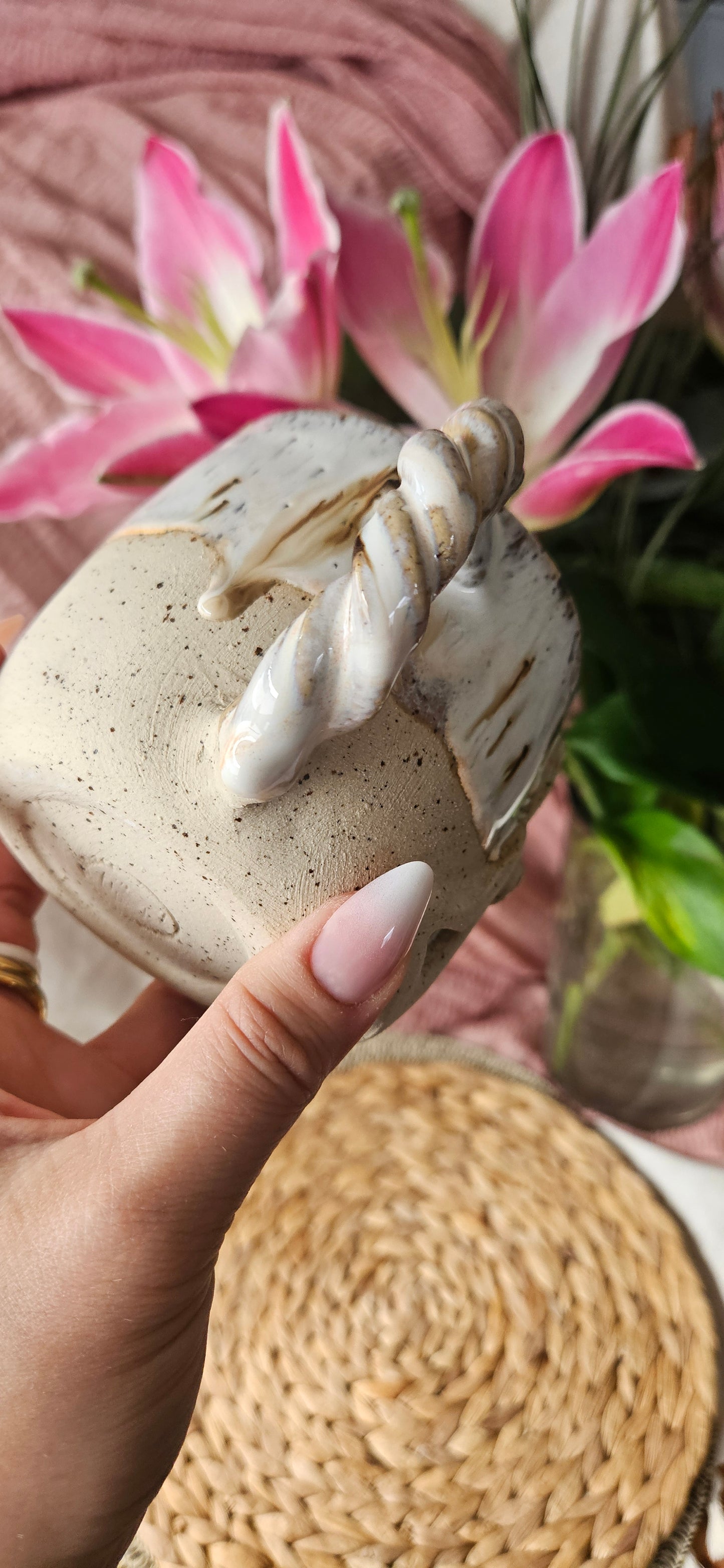 Kraftvolle Meditionstasse in Creme weiß🧘‍♀️✨️