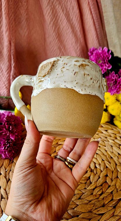 Traumhaft schöne Herbst Tasse mit Blättern in weiß🍂💫