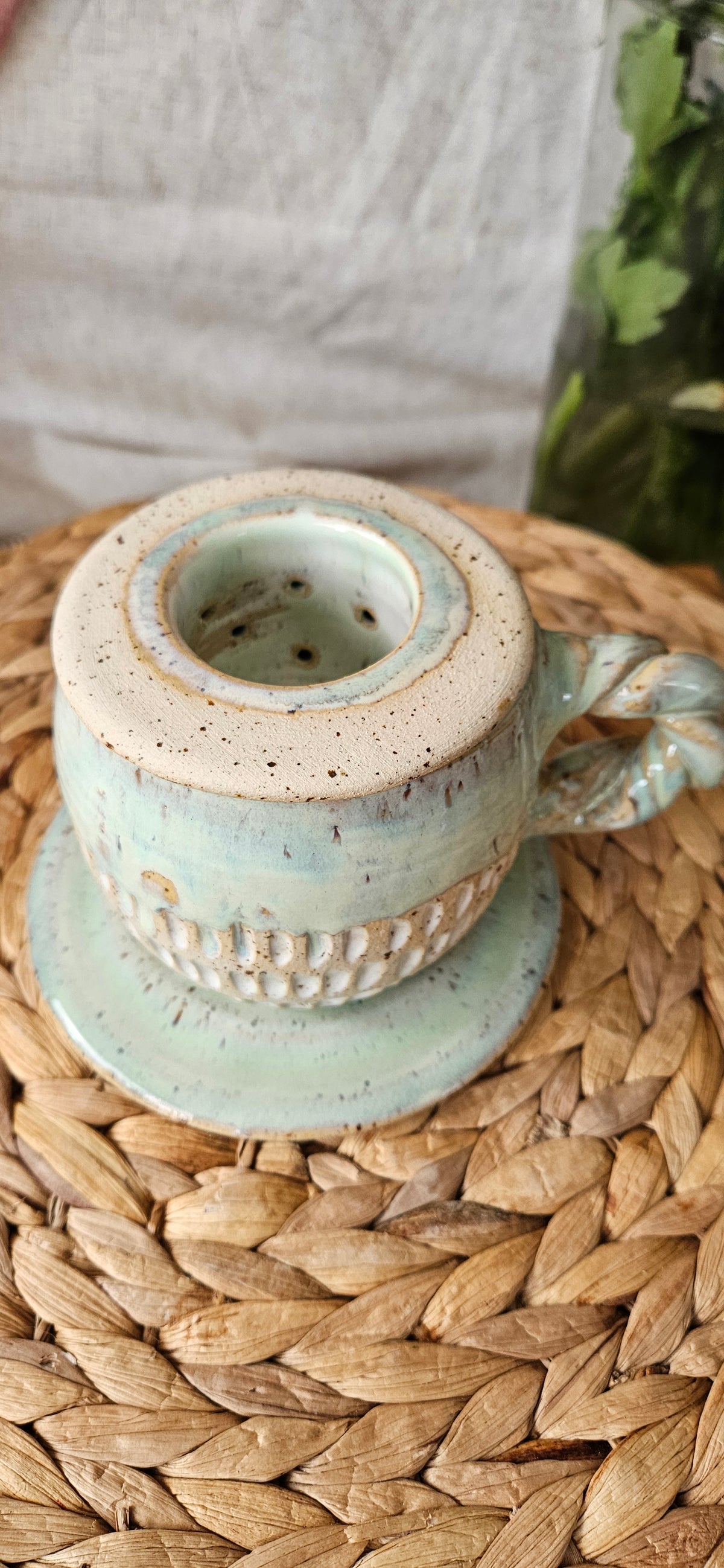 Traumhaft schönes Teeset in Türkis🌷💫 Tasse+Teeeinsatz +Unterteller🫶