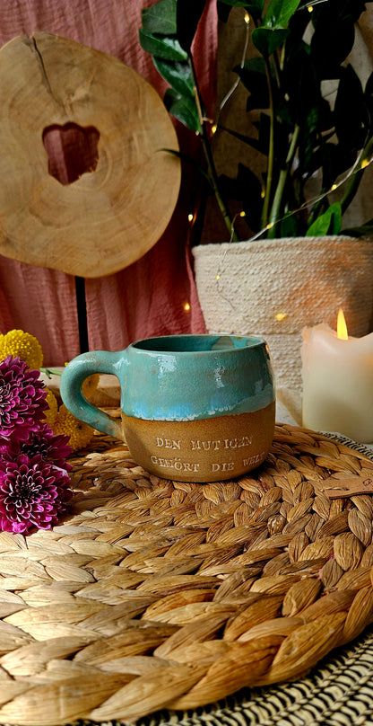 Zauberhafte ,,Statement" Tasse in Türkis 🌷🌺