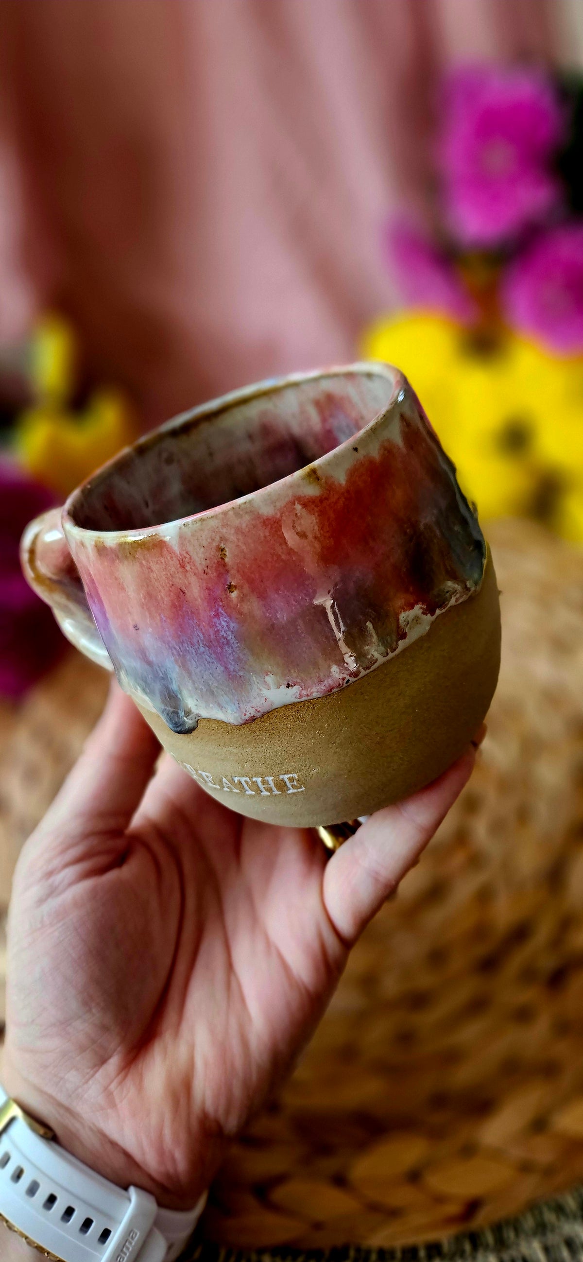 Traumhafte ,,Breathe" Tasse mit atemberaubenden Farben 🌷💫