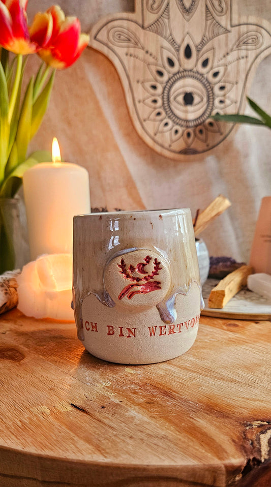 Einzigartiger ,,Ich bin Wertvoll" Becher🌿🌷