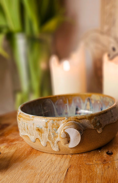 Einzigartige Kristallschale mit Mond🌙🌷