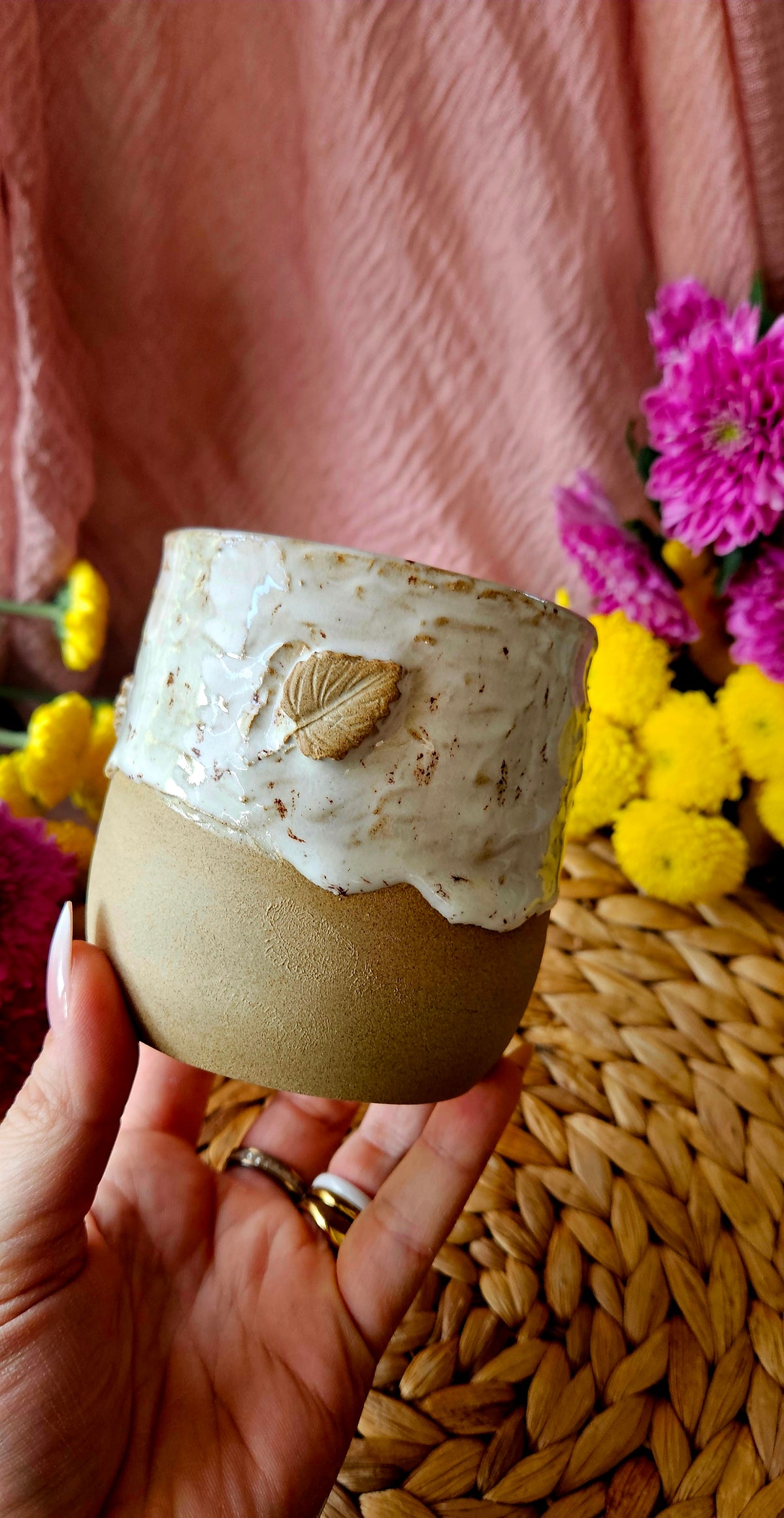 Zauberhafter Herbst Becher mit Blättern🍂🫶