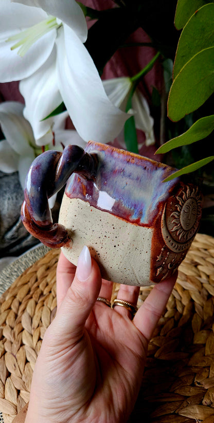 Traumhafte Sonne Mond Tasse in Lila🌕🌙