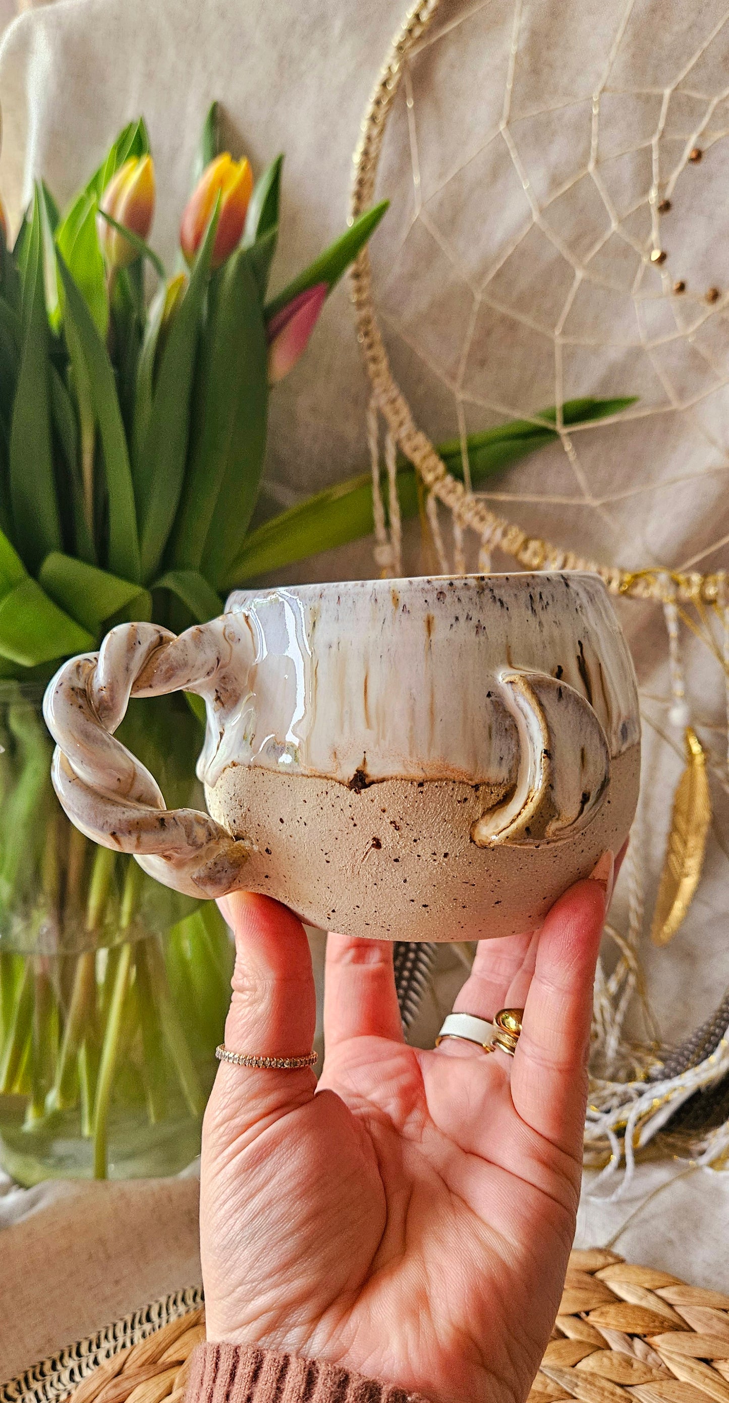 Elegante ,,Mondtasse" in Creme Weiß🌙✨️