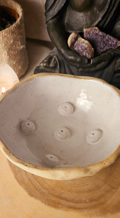 Edle handgeformte Räucherschale in Natur 🧘‍♀️✨️