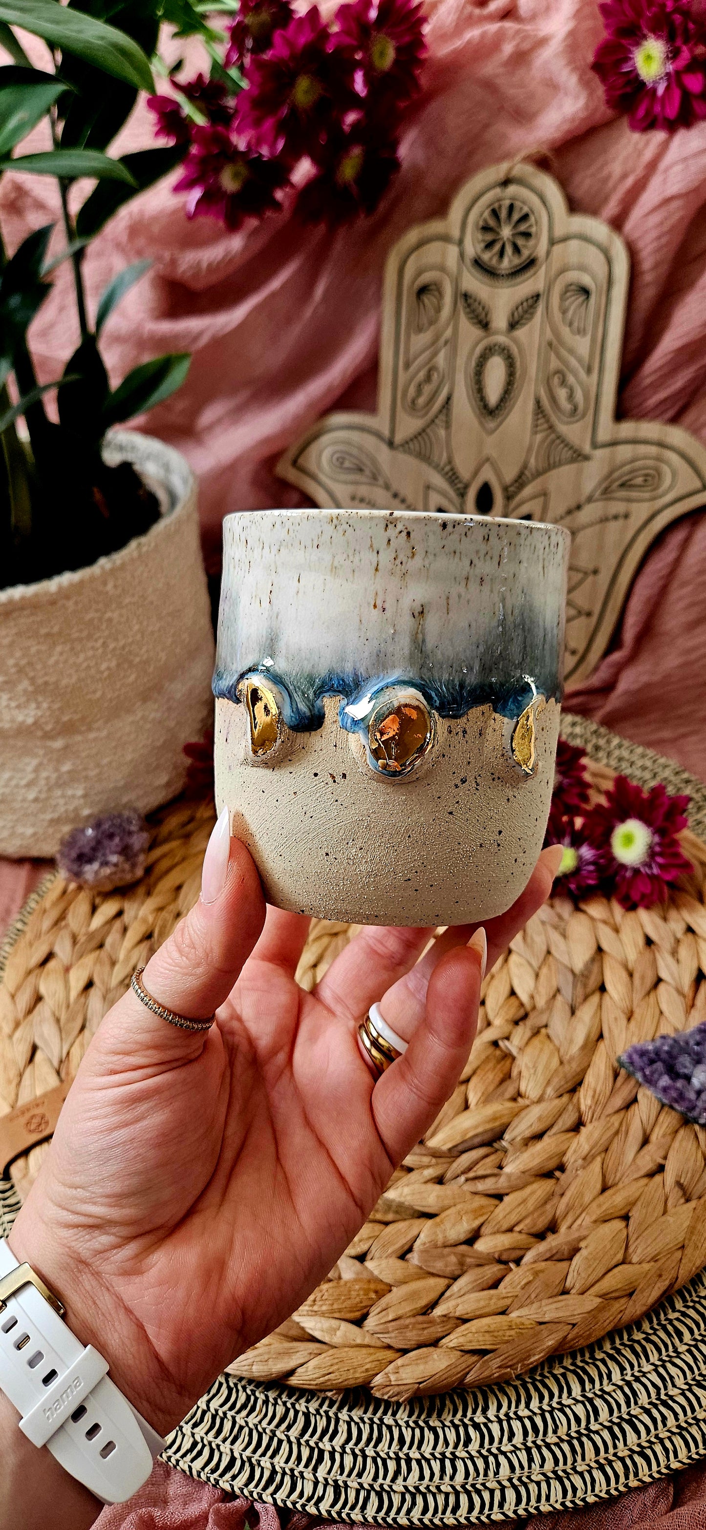 Traumhaft schöner Mondphasen Becher mit Gold🧘‍♀️✨️🫶