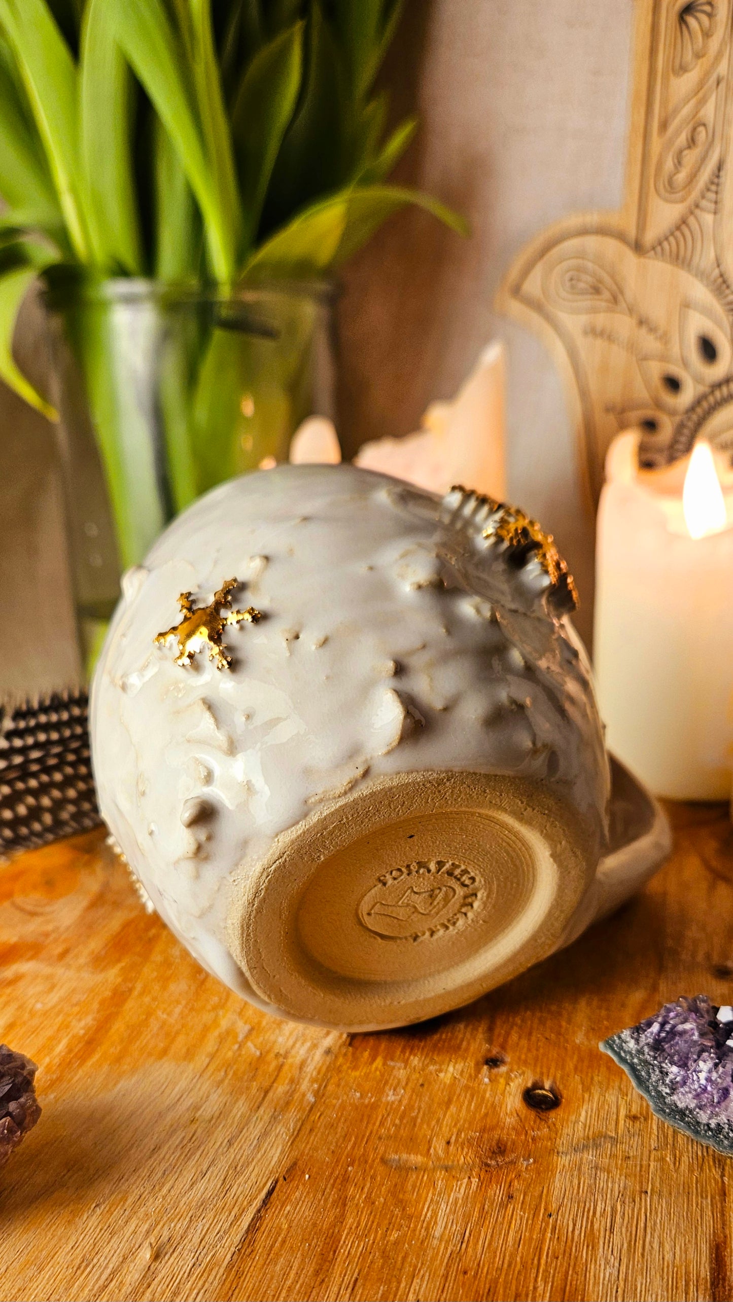 Wunderschöner                       ,,Schneeflocken" Becher mit Echtgold🌷✨️🫶
