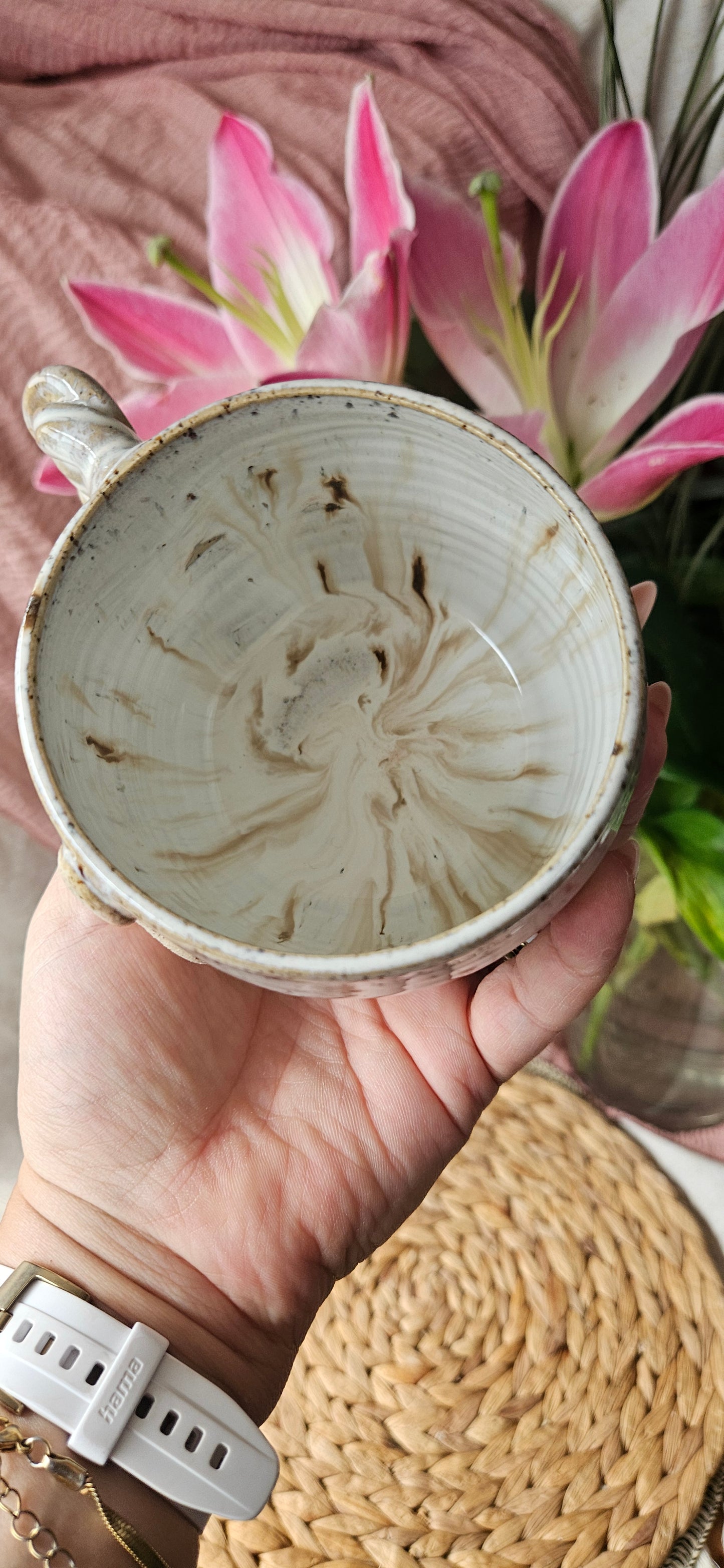 Kraftvolle Meditionstasse in Creme weiß🧘‍♀️✨️