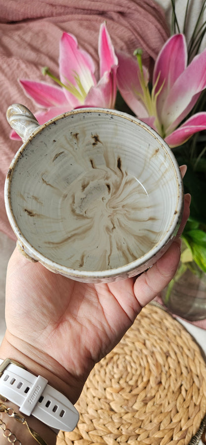 Kraftvolle Meditionstasse in Creme weiß🧘‍♀️✨️