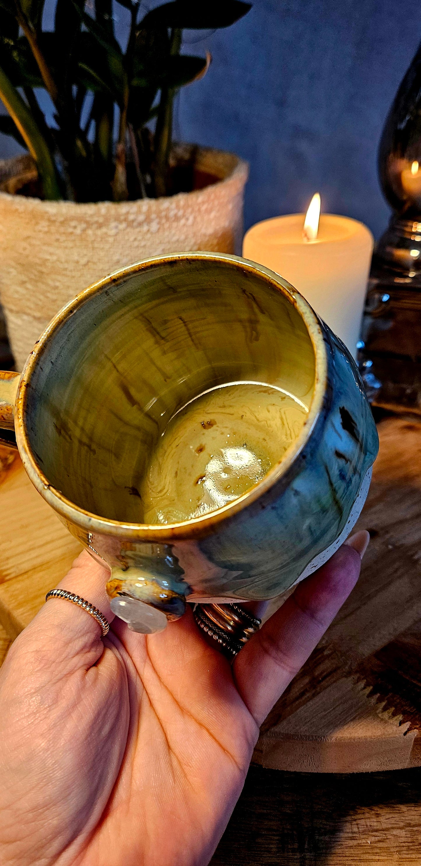 Zauberhafte ,,Vollmondin" Tasse mit Kristall🌙✨️