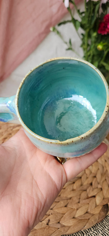 Zauberhaftes Teeset in Türkis🫶 Tasse und Teeeinsatz🌷B-Ware