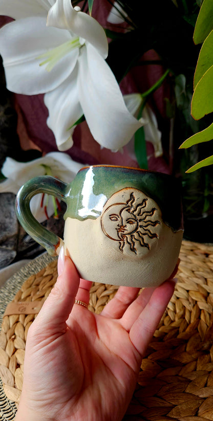 Zauberhafte ,,Sonnen" Tasse in Waldgrün✨️🌷