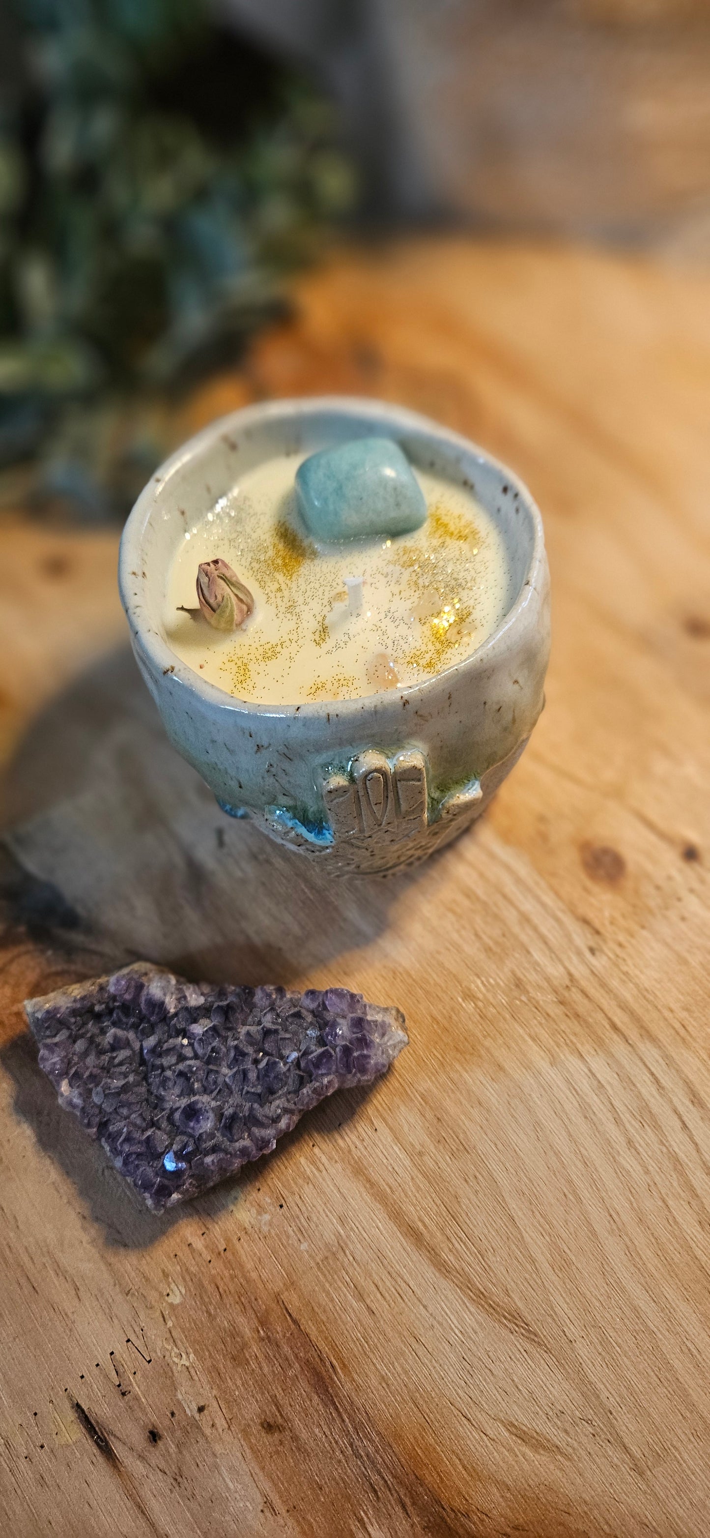 Kristallkerze ,,Hamsa Hand " Mango 🔮✨️