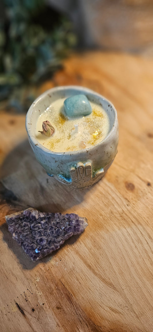 Kristallkerze ,,Hamsa Hand " Mango 🔮✨️