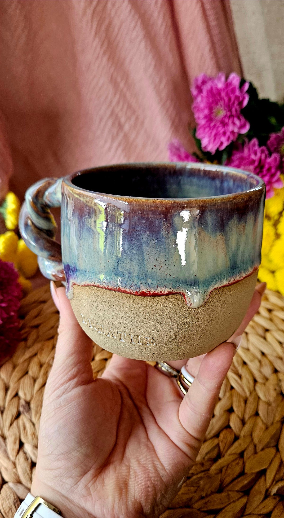 Atemberaubende ,,Breathe" Tasse mit einzigartigen Farbverläufen 🌷🫶