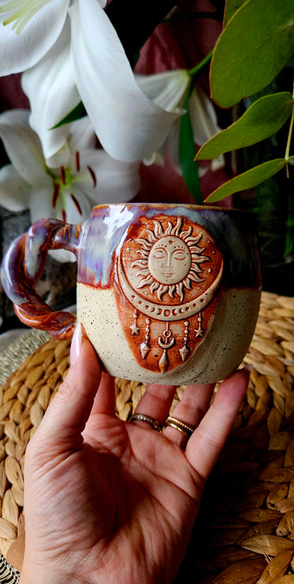 Traumhafte Sonne Mond Tasse in Lila🌕🌙