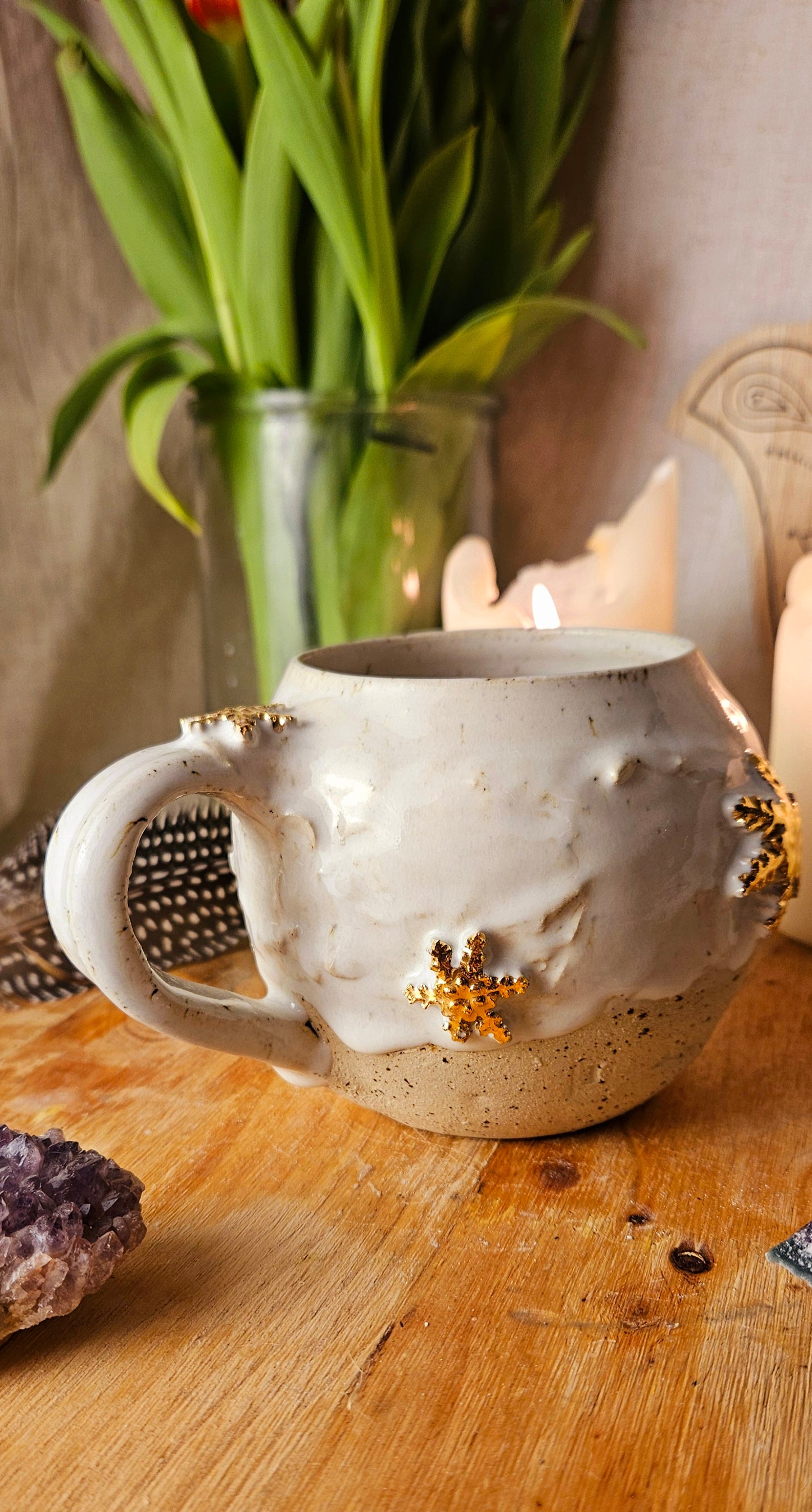 Atemberaubende ,,Schneeflocken " Tasse mit Echtgold🌷✨️🫶
