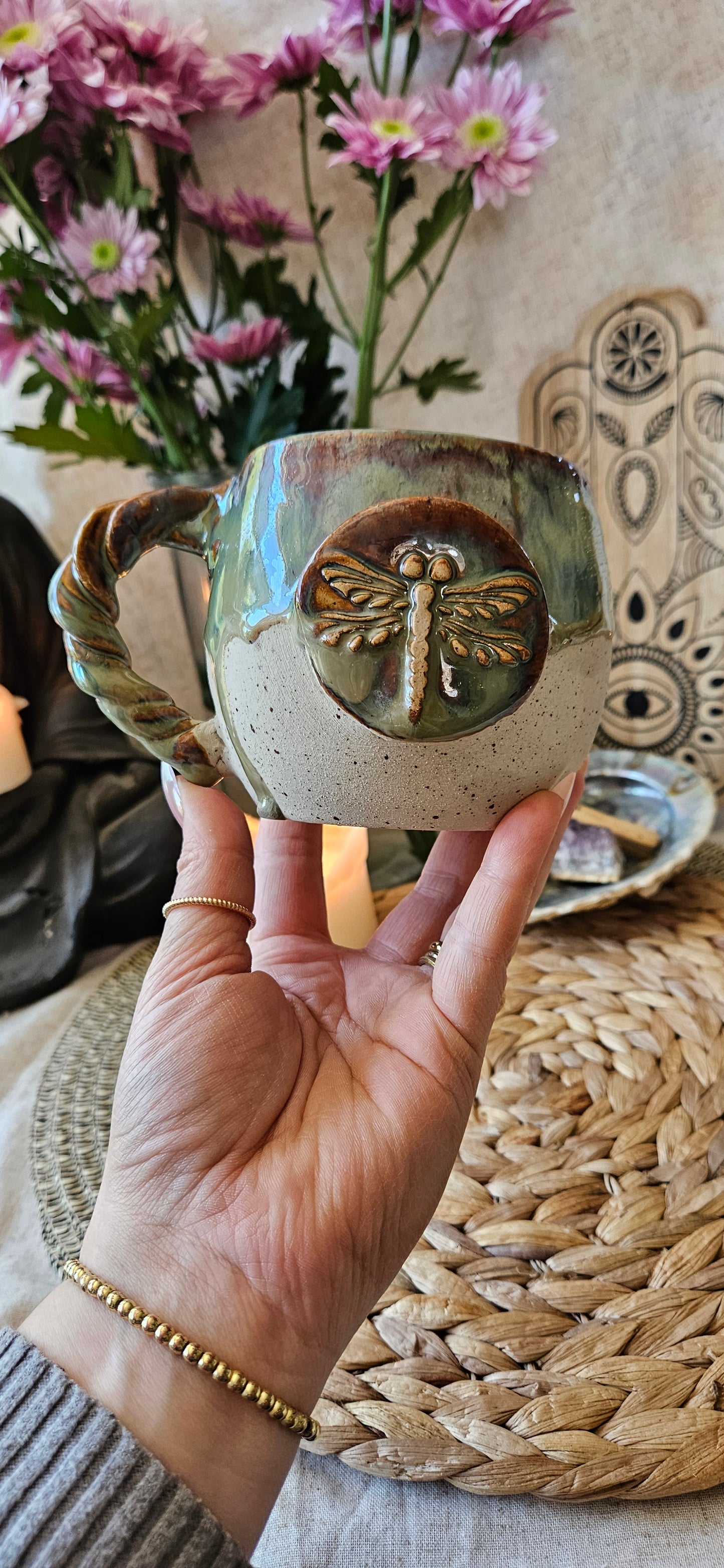 Wunderschöne Libellen Tasse in Grün🫶🌷🌸