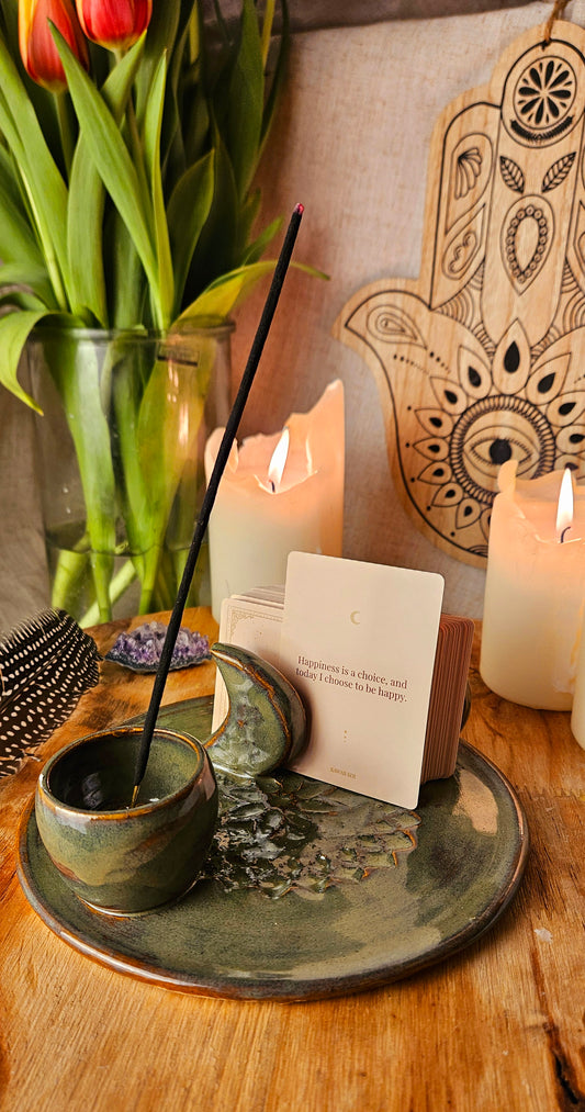 Traumhaft schöner Meditationsteller in Grün 🧘‍♀️🫶🌷