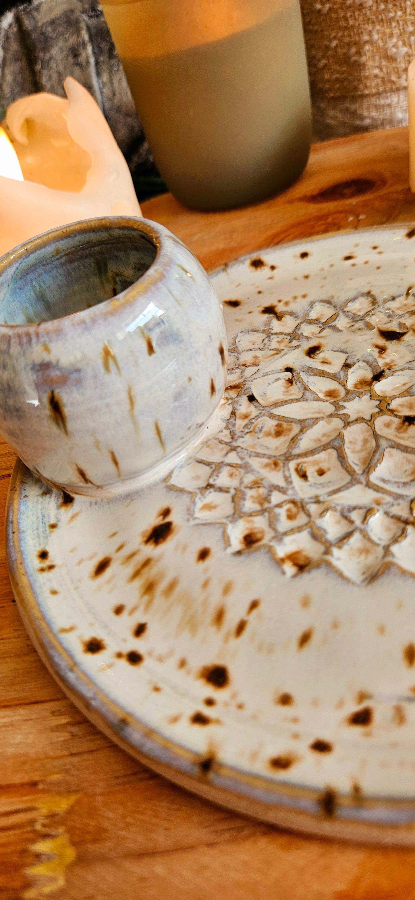 Wunderschöner Meditationsteller in Beige/Weiß ✨️🧚‍♀️