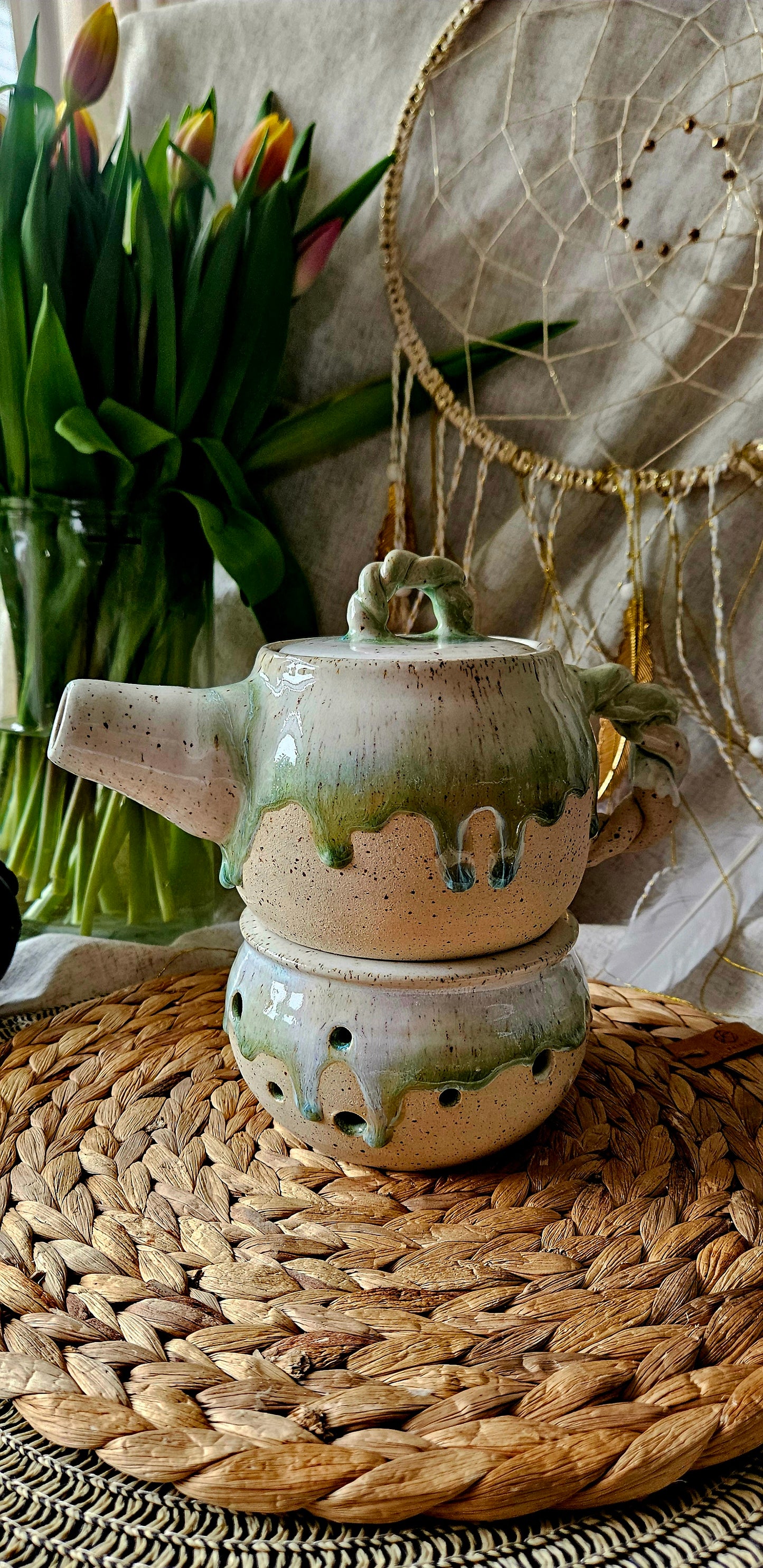 Einzigartige Teekanne mit Stövchen🍵🪷