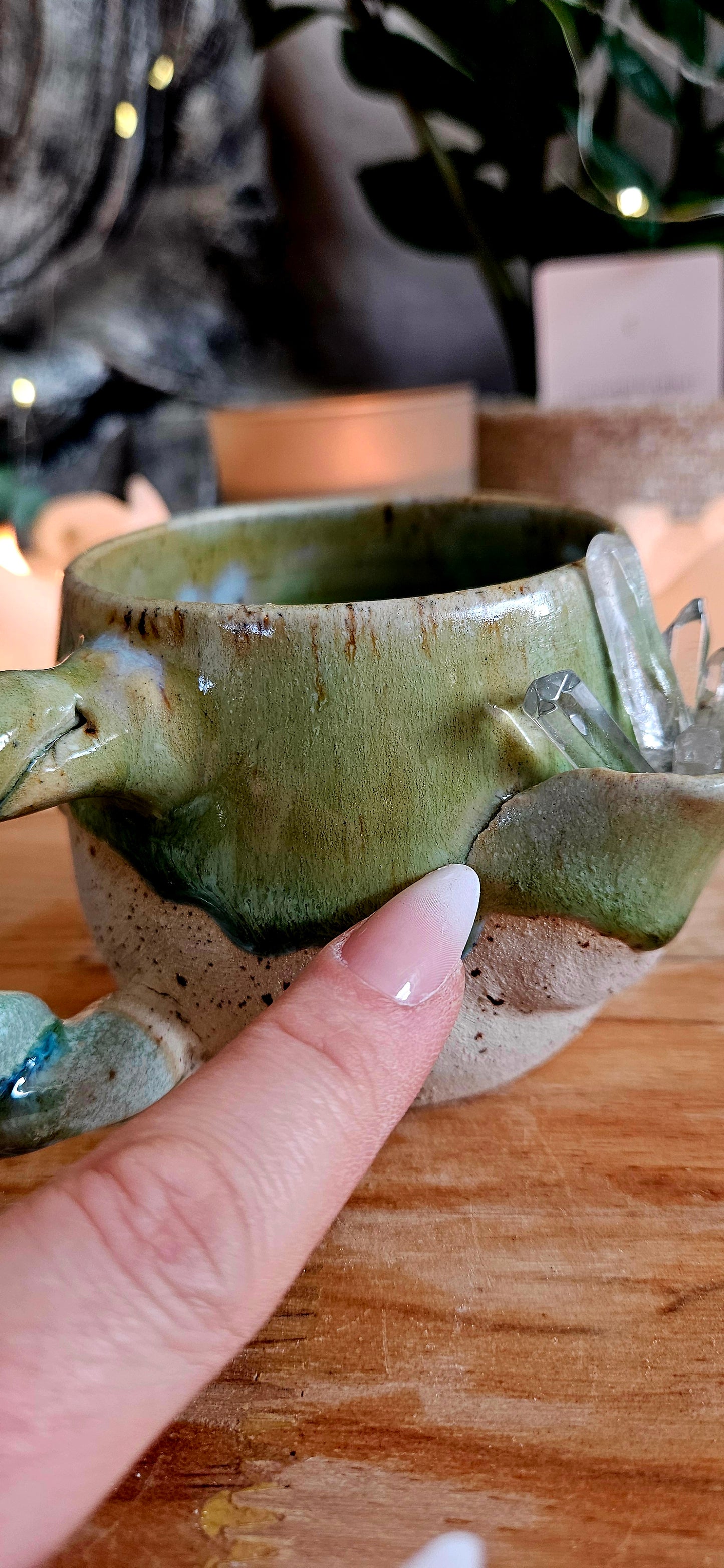 Kraftvolle Kristalltasse in Grün💚🫶 B Ware